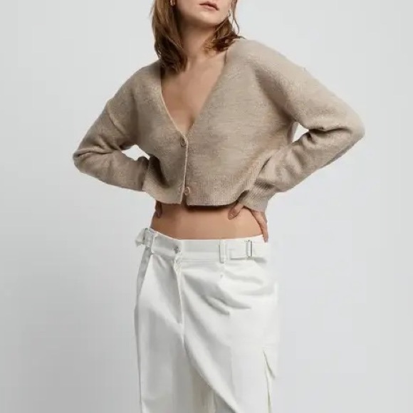 OAK + FORT Sweaters - Oak + Fort Cropped Cardigan